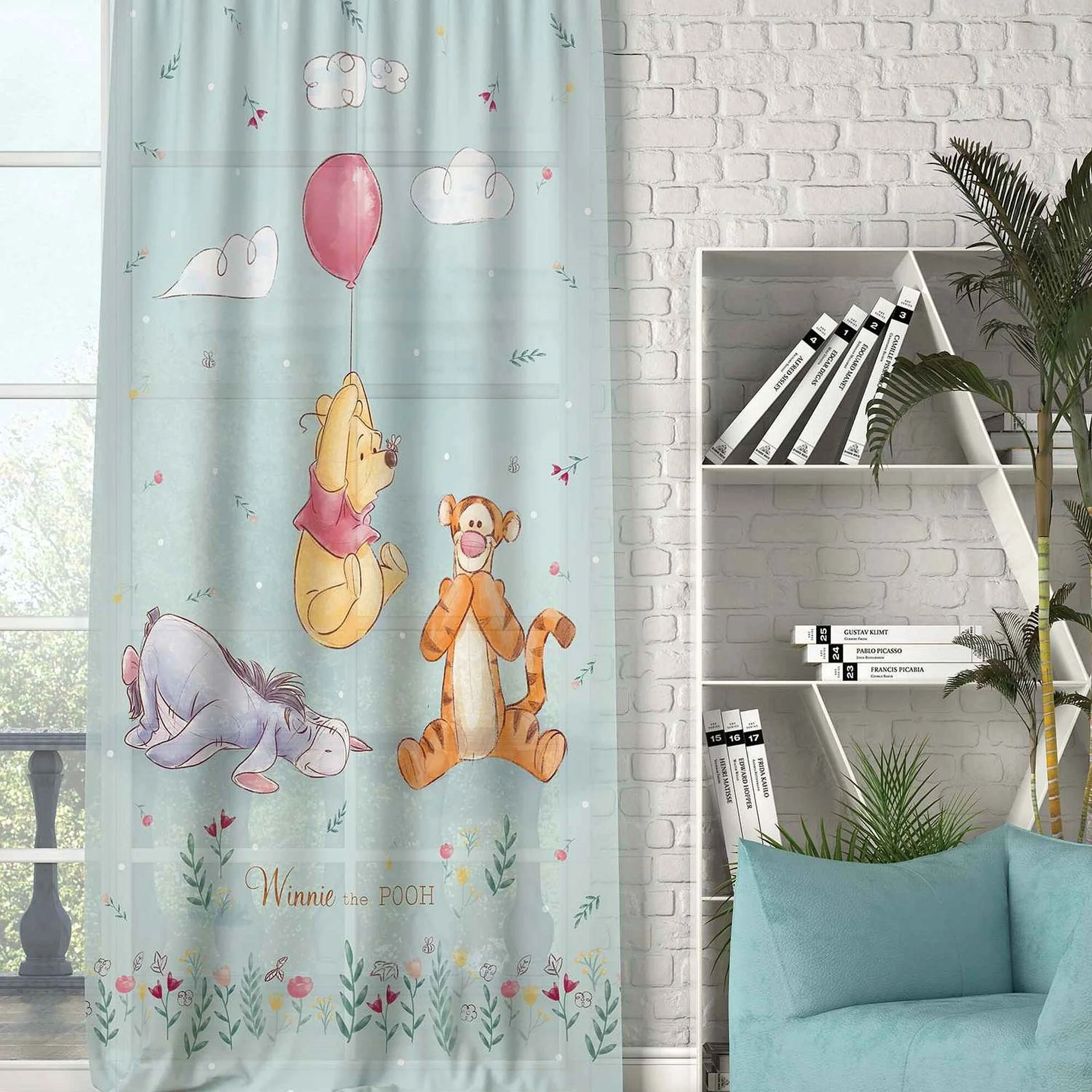 Taç Disney Winnie The Pooh Balloon Tekli Fon Perde