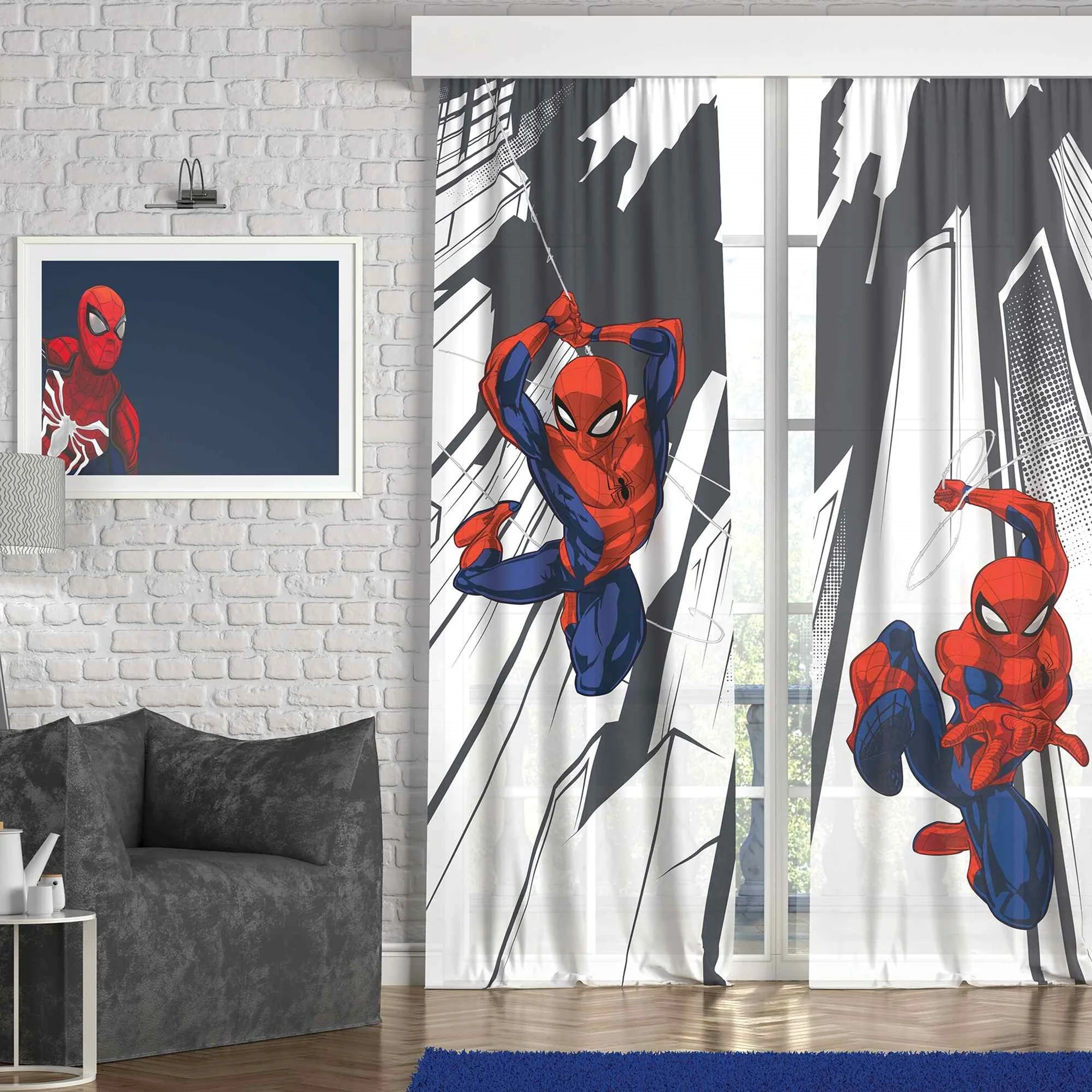 Taç Spiderman In The Night İkili Fon Perde